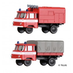 Комплект два пожарни камиона Robur LO 1801 TT 1:120